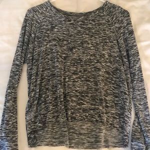 Grey and white long sleeve shirt